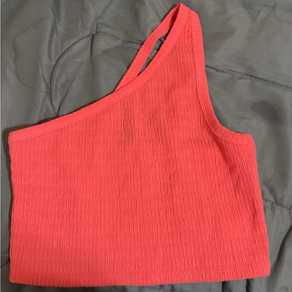 Coral One-Shoulder Women's Top
